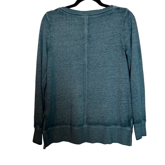 Rock & Republic Long Sleeve Studded Heather Green High Low Top Sz. M - Picture 5 of 10